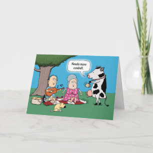 Carte Drôle Vache a besoin de plus de sonnette d'oiseau 