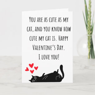 Carte Drôle Valentin Aussi Mignonne Que Mon Chat Plié
