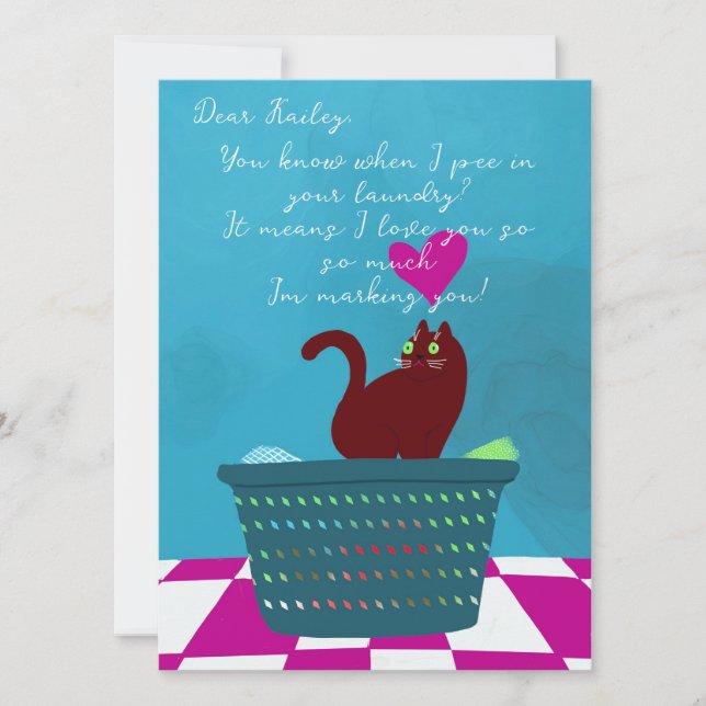 Carte Drôle Valentine De Mauvais Chat Personnalisé (Devant)