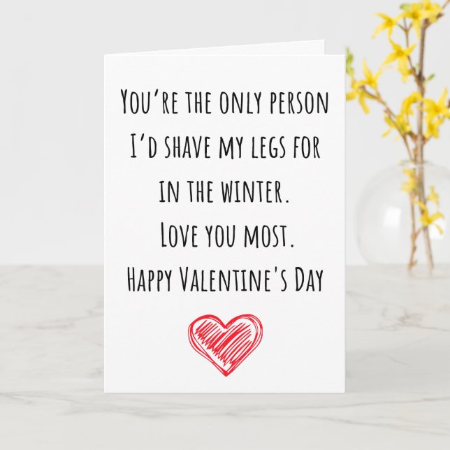 Carte Drôle Valentine Je Me Rasais Les Jambes Pliées (Fleur jaune)