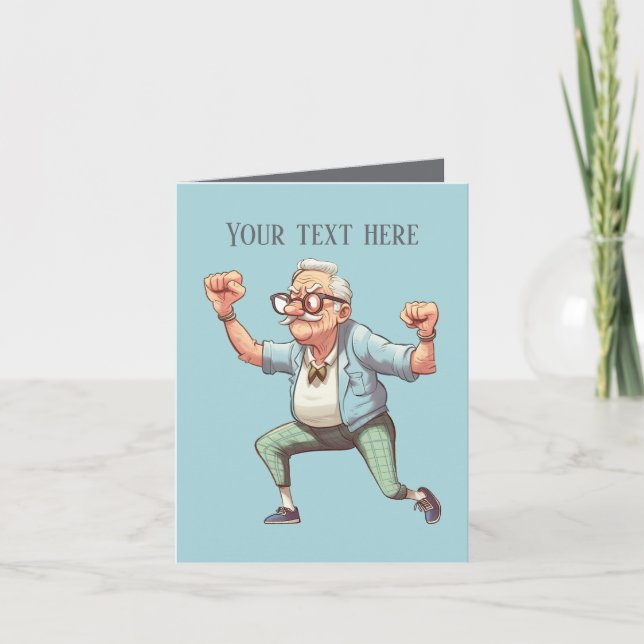 Carte drôle vieux grincheux ajouter un message (Devant)