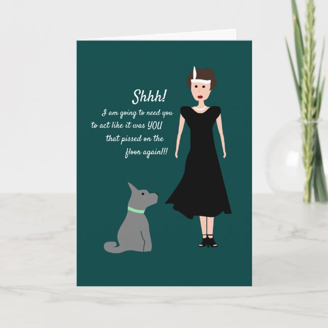 Carte Drôle Vintage Dog Joke, Comédie (Devant)