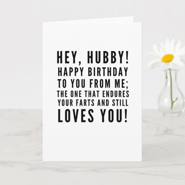 Carte Drôle voeux d'anniversaire sarcastique pour mari (Petite plante)