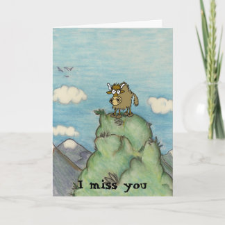 Carte Drôle yak de dessin animé sur le sommet de la mont