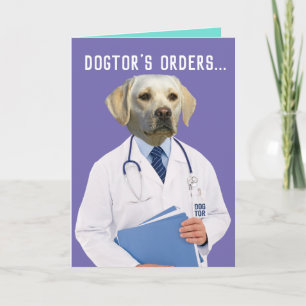 Carte Drôle Yellow Lab Docteur ordres guérir et se tirer