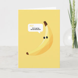 Carte Drôles de faveurs de fête à thème banane rétro ave
