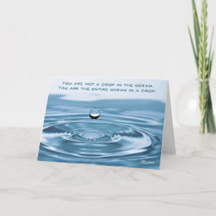 Carte Drop in the Ocean, Citation Rumi inspirante