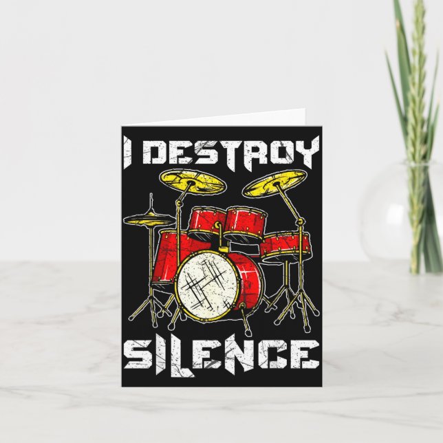 Carte Drum Percussionist Drummers I Destroy Silence Drum (Devant)