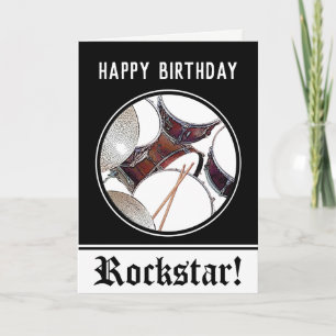 Carte Drummer Birthday Drum Rockstar Musician Drummer C