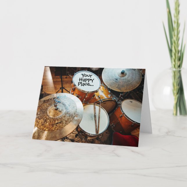Carte Drummer dans leur endroit heureux se tirer bien bi (Devant)