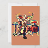 Drummer jouant son ensemble de tambours