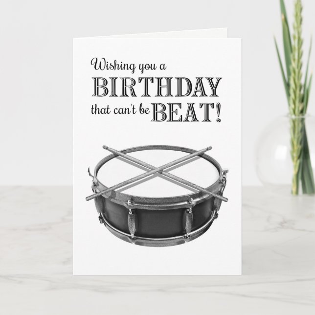 Carte Drummer Rockstar Amusant Caisse Claire Rocker Anni (Devant)