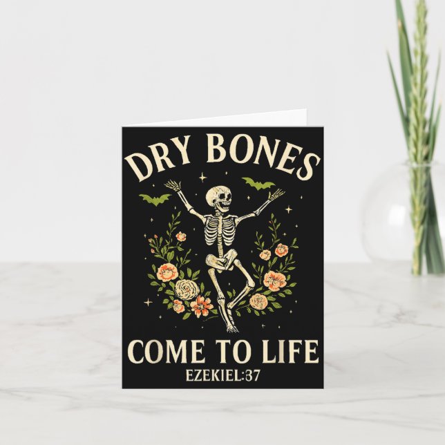 Carte Dry Bones Come To Life Dancing Floral Skeleton  (Devant)