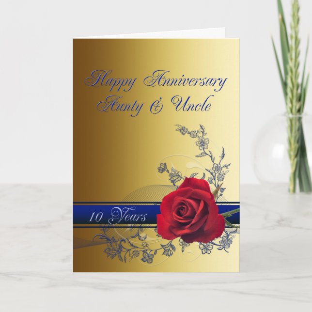 Carte du 10e anniversaire, tante et oncle (Devant)