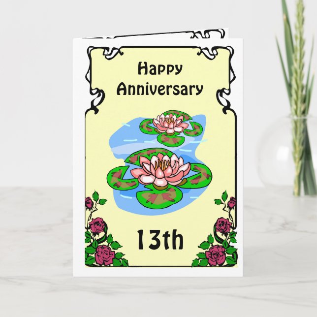 Carte du 13e anniversaire - nénuphars (Devant)