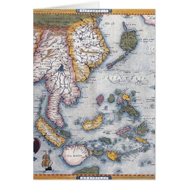 Carte du 16ème siècle d'Asie du Sud-Est et de (Devant)