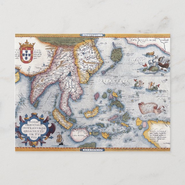 Carte du 16ème siècle de l'Asie du Sud-Est et de l (Devant)