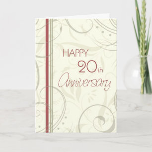 Carte du 20e anniversaire de Mariage aux perles be