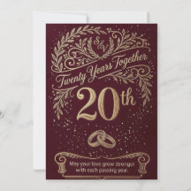 Carte du 20e anniversaire de Maroon