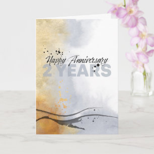 Carte du 2e anniversaire d'employé d'encre artisti
