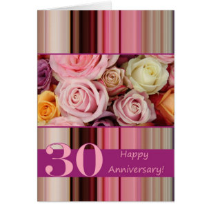 Carte du 30e anniversaire du Mariage - Pastel rose