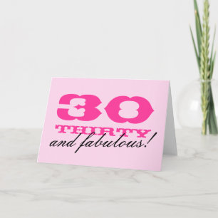 Carte du 30e anniversaire pour femmes   30 et fabu