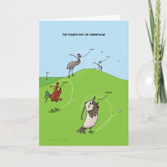 Carte du 4e jour de Noël (Four Calling Birds) (Devant)