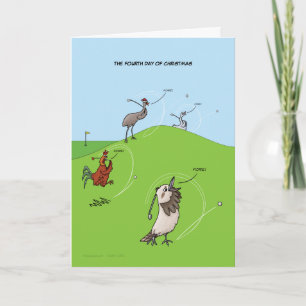 Carte du 4e jour de Noël (Four Calling Birds)