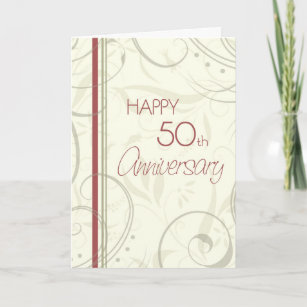 Carte du 50e anniversaire de Mariage aux perles be