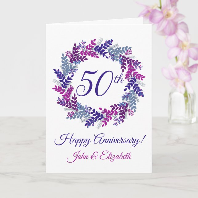 Carte du 50e anniversaire de Mariage de la couronn (Orchidée)