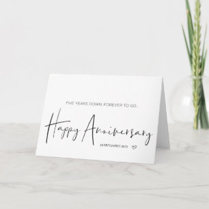 Carte du 5e anniversaire de cinq ans pour mari