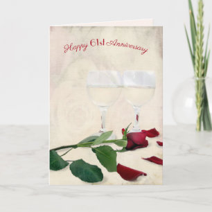 Carte du 61e anniversaire de vin et de rose