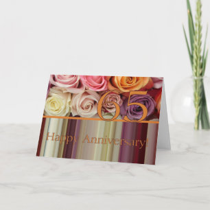 Carte du 65e anniversaire du Mariage - Pastel rose
