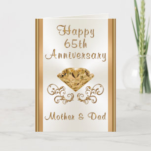 Carte du 65e anniversaire du Mariage pour les pare