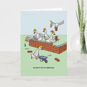 Carte du 6e jour de Noël (Six oies couché)