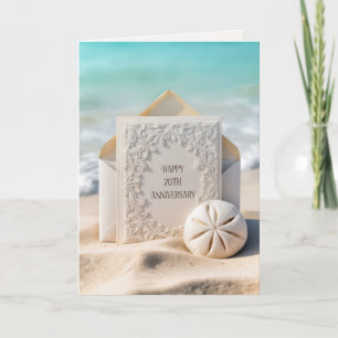 Carte du 70e anniversaire du Mariage sur le sable