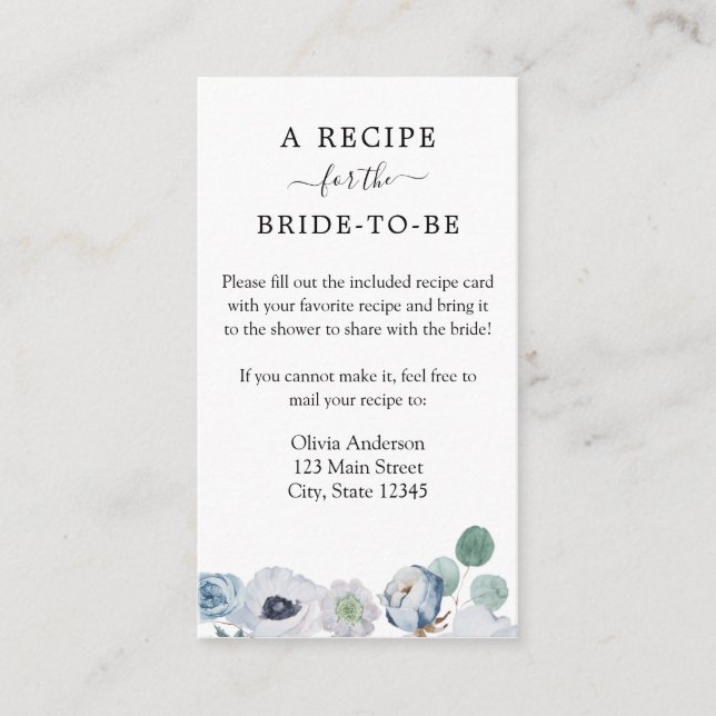 Carte du boîtier de la recette de douche Floral bl (Devant)