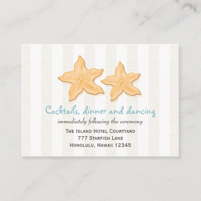 Carte du boîtier de mariage bleu Starfish (Devant)