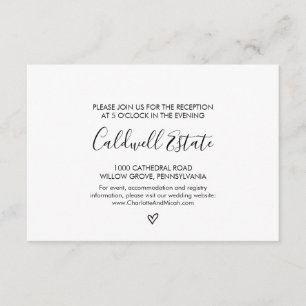 Carte du boîtier de réception de mariage de coeur 