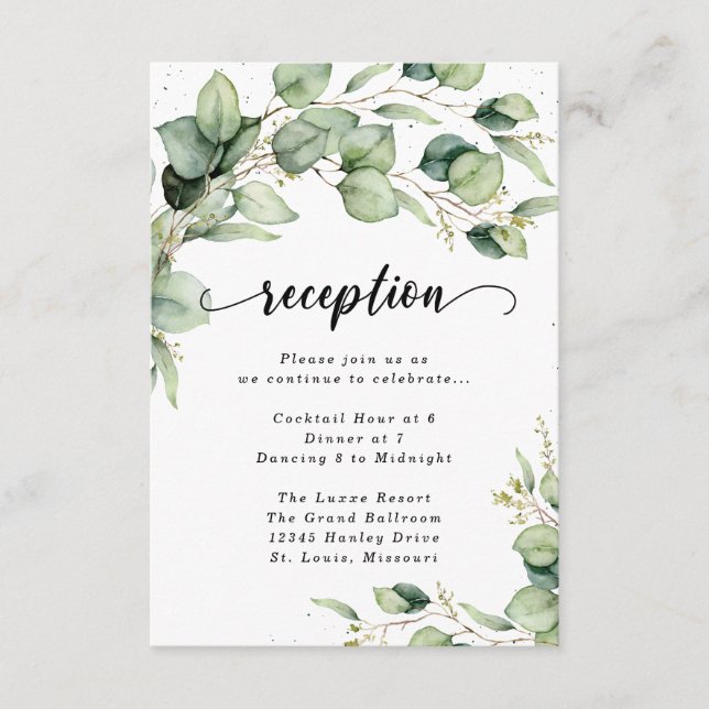 Carte du boîtier de réception Eucalyptus Watercolo (Devant)