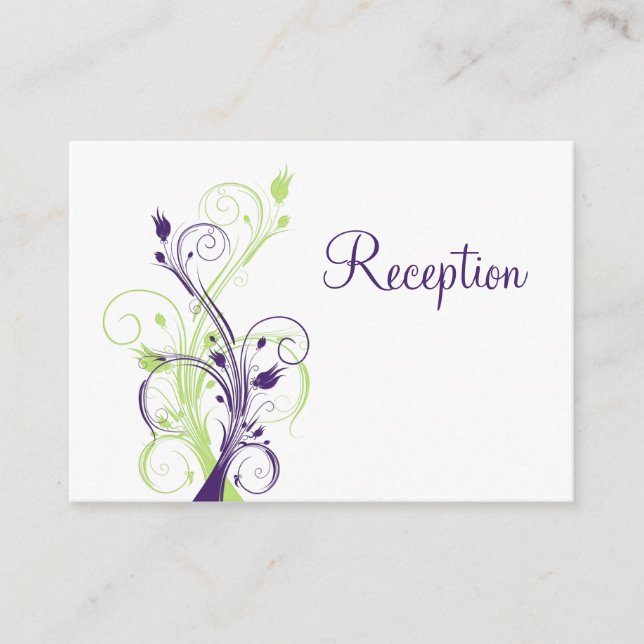 Carte du boîtier de réception Florale blanc violet (Devant)