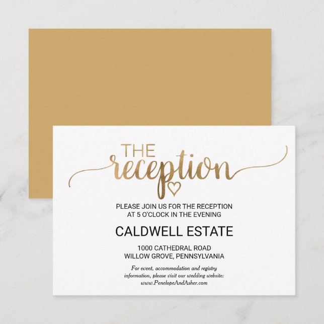 Carte du boîtier de réception Gold Calligraphy sim (Devant / Derrière)