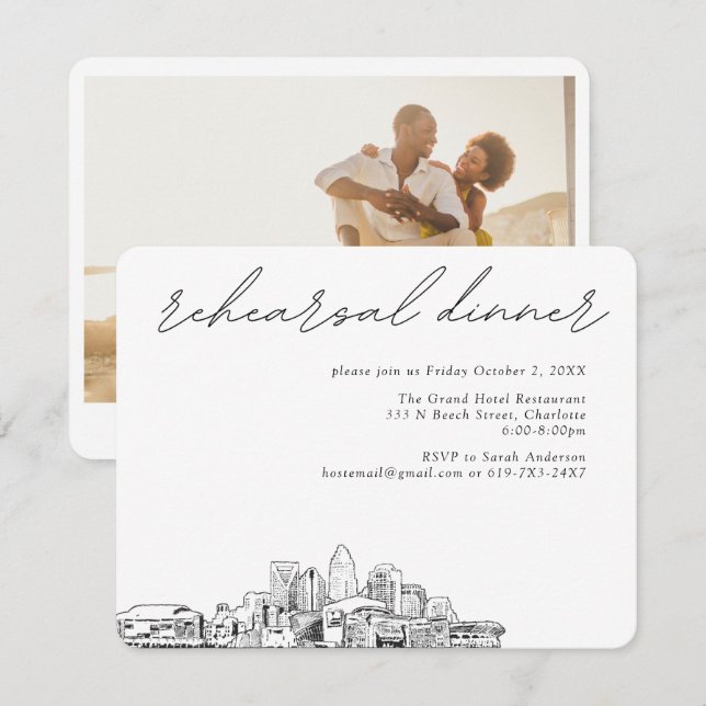 Carte du boîtier de répétition élégante Mariage Ch (Devant / Derrière)