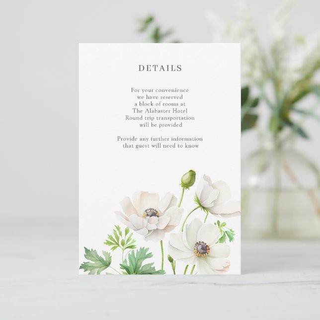 Carte du boîtier des détails de la fleur d'anémone (Debout devant)