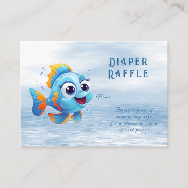 Carte du boîtier du Baby shower de poisson bleu (Devant)