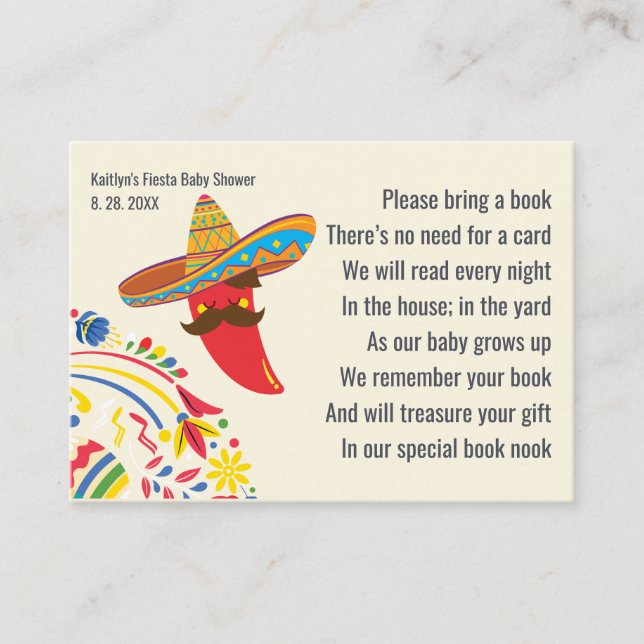 Carte du boîtier du Baby shower Fiesta espagnol (Devant)