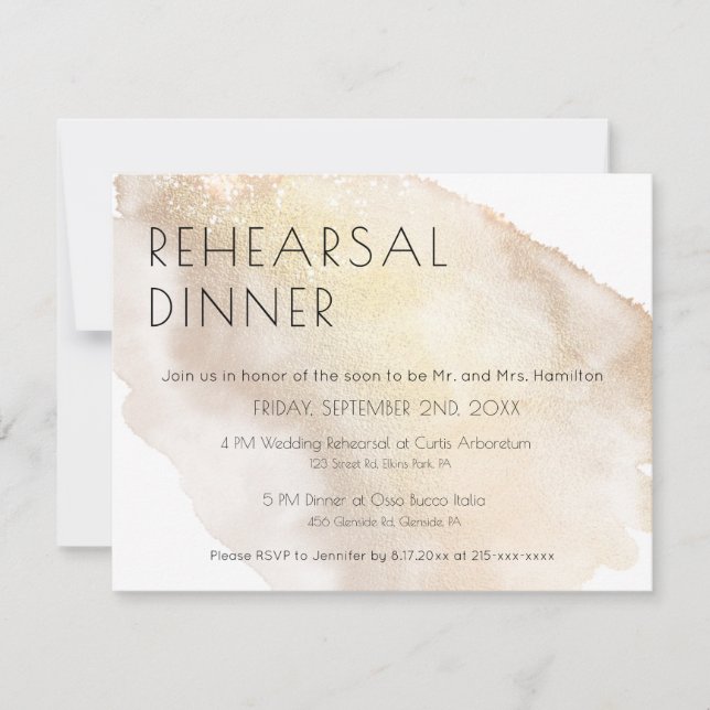 Carte du boîtier du dîner de répétition d'aquarell (Devant)