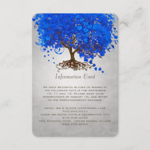 Carte du boîtier Mariage Royal Blue Heart Leaf Tre