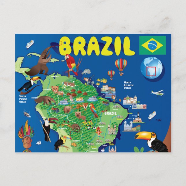 Carte du Brésil (Devant)