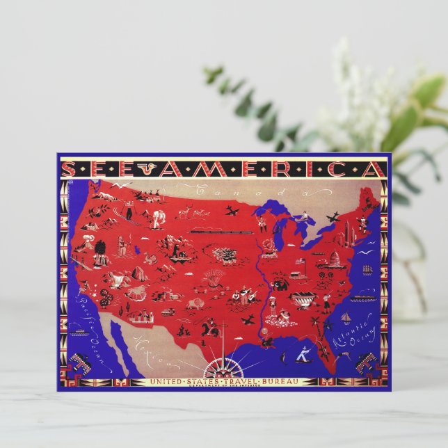 Carte du Bureau de voyage des États-Unis d'Amériqu (Debout devant)